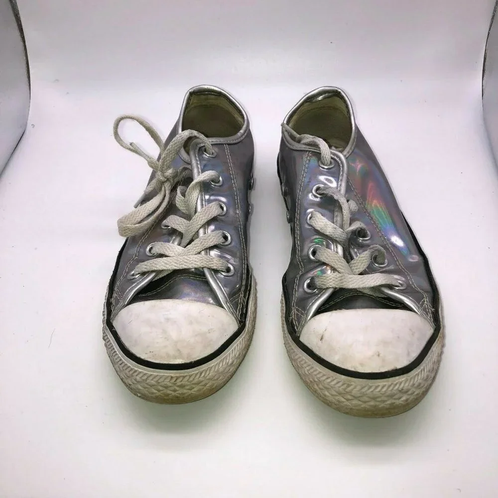 Converse All Star Childrens Shiny Metallic Shoes Size 2